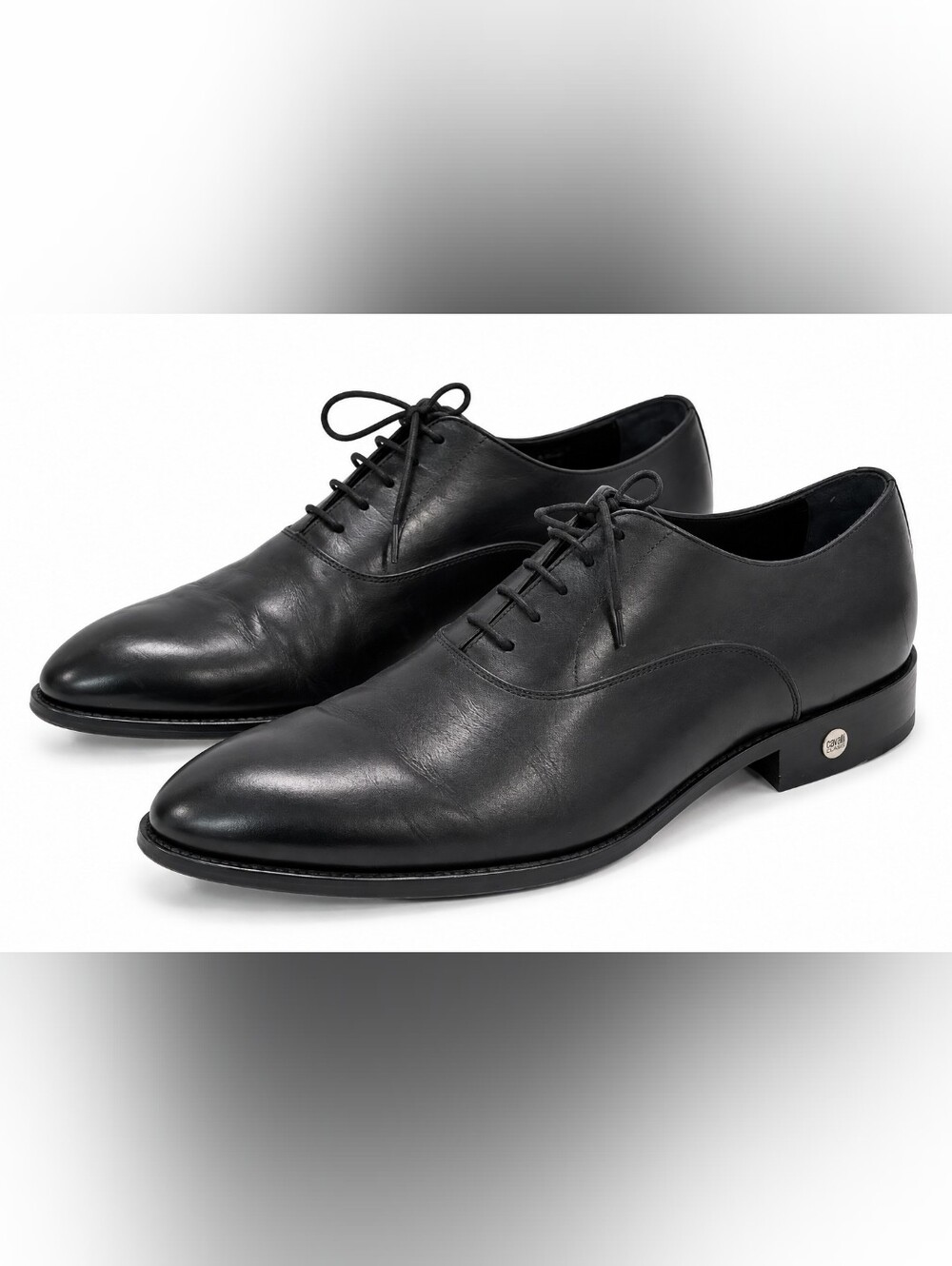 Cavalli Class by Roberto Cavalli Men Black Leather Oxford Dress  Shoes Italy 13
